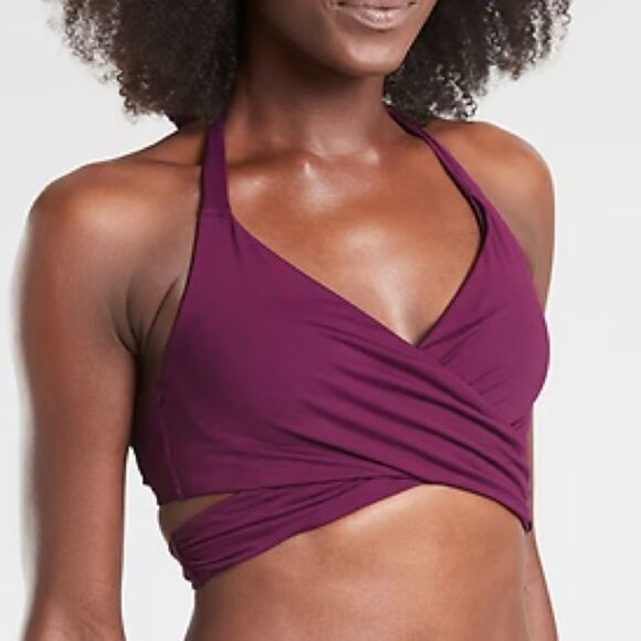 NWT Athleta Bra Cup Wrap Halter Bikini Top in Velvet Plum Purple Size 34 B/C NEW - Picture 13 of 13